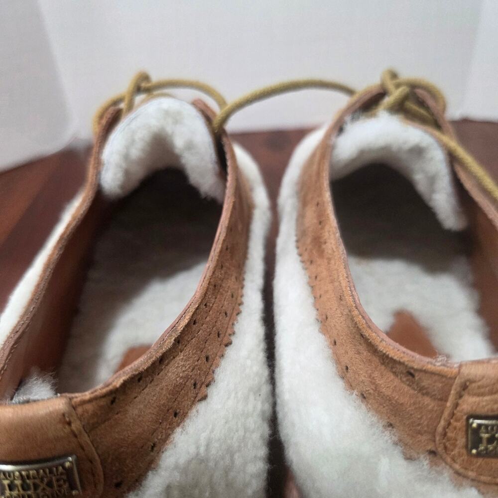 Australia Luxe Collective Suede And Sherling Tan and White Platform Oxford Sz 7 - Picture 8 of 16